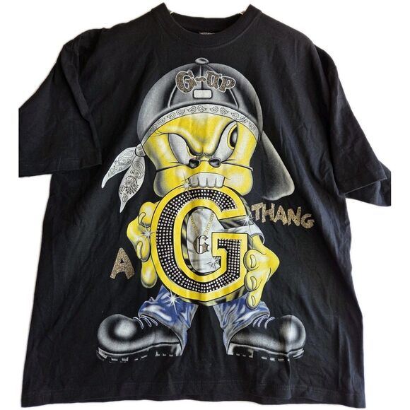 Looney Tunes TWEETY BIRD Hip Hop G THANG Oversized Baggy T-SHIRT Bling MENS M - Picture 1 of 8